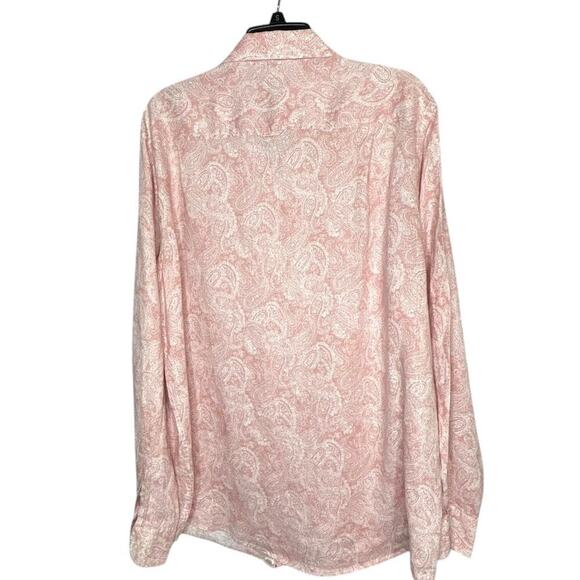 Club Room Luxury 100% Linen Men's Elevated Kona Paisley Button Down Shirt - Picture 3 of 10